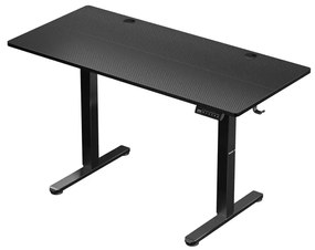 Elektromos állítható magasságú íróasztal, memória funkcióval, 120 cm x 60 cm, fekete