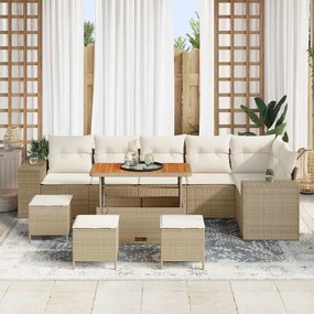 Kerti Kanapé Szett 10 pcs Beige és krém 110 x 55 x 71 cm