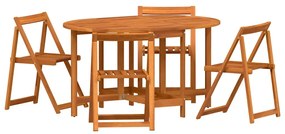 vidaXL Kerti Asztal 5 pcs Barna Tömör Akácfa