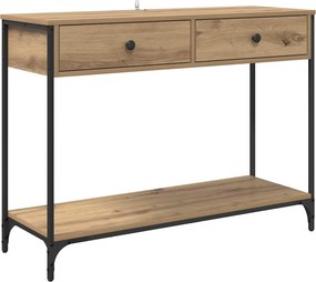 vidaXL Konzolasztal fiókkal Artisan tölgy 100 x 34,5 x 75 cm Faanyag