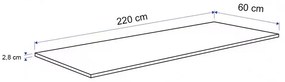 Konyhai munkalap 220 x 60 x 2,8 cm Sonoma tölgy