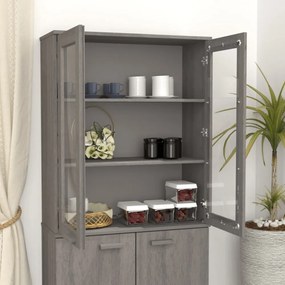 HAMAR világosszürke tömör fenyőfa felső szekrény 85x35x100 cm