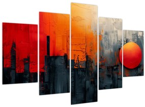 Kép - Absztrakt festmény a városról (150x105 cm)