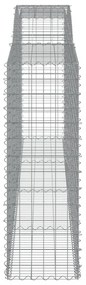 vidaXL 4 db íves horganyzott vas gabion kosár 400x50x140/160 cm
