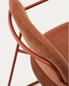 Terrakotta színű fém karfás étkezőszék Meli – Kave Home
