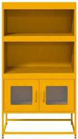 Highboard Mustársárga 68x39x123 cm Acél