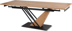 Stół REX Rozkładany 160-220 cm MDF Dąb/Czarny