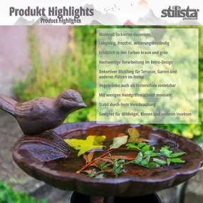 STILISTA Öntöttvas madáritató 50 x 24 cm antik barna