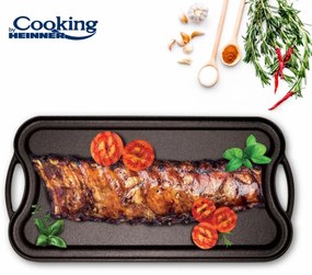 Heinner Grillező tálca/grillező lap, 51x26x2.5 cm, öntöttvas, fekete