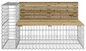 tömör impregnált fenyőfa kerti pad gabion kosárral