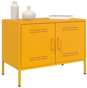 2 db mustársárga acél TV-szekrény 68 x 39 x 50,5 cm