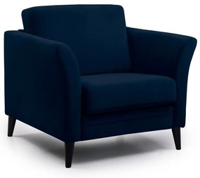 Sötétkék bársony fotel Eden – Scandic