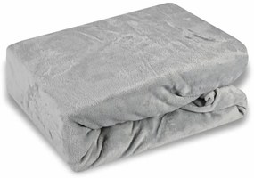 EMI szürke mikroplüss gumis lepedő, 180x200-as lap