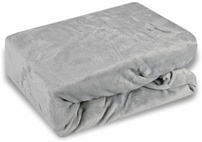 EMI szürke mikroplüss gumis lepedő, 90x200-as lap