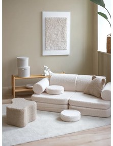 Krémszínű buklé gyerek kanapé 132 cm Settee – Wigiwama