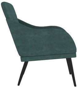 sötétzöld bársonyfotel 63 x 76 x 80 cm