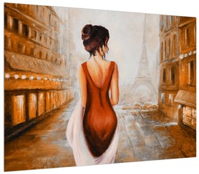 Eiffel torony és egy hölgy (70x50 cm)