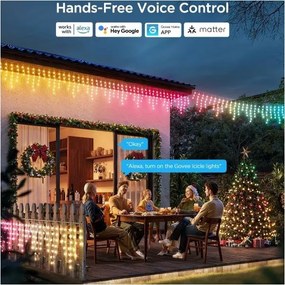 Govee - LED RGBIC Kültéri lánc Intelligens jégcsapok 10m Wi-Fi Matter IP65
