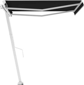 vidaXL antracitszürke kézzel kihúzható póznás napellenző 350 x 250 cm