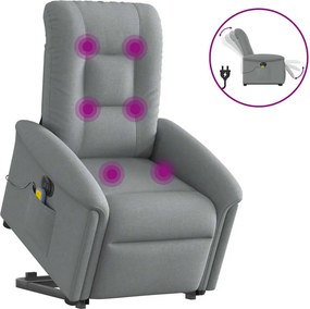vidaXL világosszürke szövet dönthető elektromos álló masszázsfotel