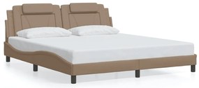 cappuccino színű műbőr ágykeret Viana matrac nélkül 180x200 cm