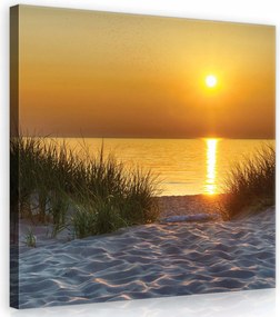 Vászonkép 40x40 Naplemente tengerpart tenger nyugalom természet esti fény