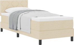 vidaXL Boxrugós ágy matracmal fejtámlával Krém 80 x 200 cm szövet