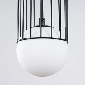 Fehér-fekete függőlámpa üveg búrával Belinda – Sollux