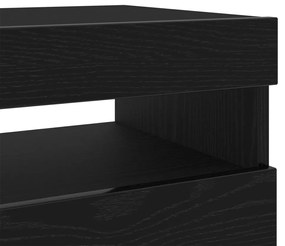 LED világításos TV szekrény - Fekete tölgy, 80x35x40 cm, Mérnöki fa