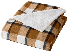 Barna sherpa takaró 125x150 cm Ecossais – douceur d'intérieur