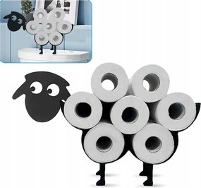 Wc-papír Tartó Állvány Bárány Kos Fekete Fém Több Tekercs