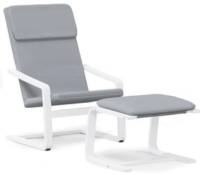 vidaXL világosszürke szövet pihenőfotel lábtartóval