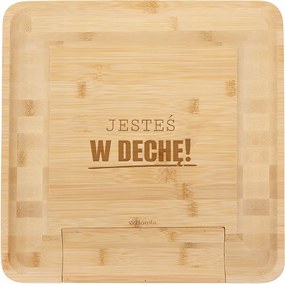 Tálalódeszka Rumi 4 késes 32x32 cm 751189 Felirattal