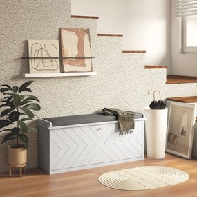 HOMCOM Cipőtároló Pad, Előszoba Bútor Hajtogatható Fiókkal, Ülőpárnával és Állítható Polccal, 100 x 26 x 44,5 cm, Fehér | Aosom