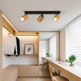 Brilagi - MODERN WOOD spotlámpa 3xGU10/8W/230V kaucsukfa/fekete