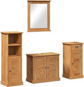 vidaXL Fürdőszoba bútor szett VIGO 4 pcs Méz barna Tömör fenyőfa