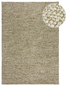 Khaki kézi szövésű gyapjúkeverék szőnyeg 80x150 cm Minerals – Flair Rugs