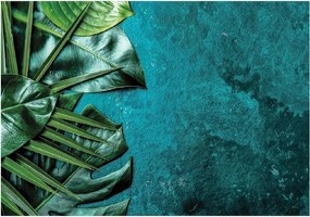 Fotótapéta Levelek Zöld Beton Utánzat Természet Fali Tapéta 368x254