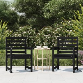 vidaXL 2 db fekete tömör fenyőfa kerti szék 60x48x91 cm
