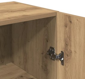2 db kézműves tölgy színű szerelt fa TV-szekrény 30,5x30x60 cm