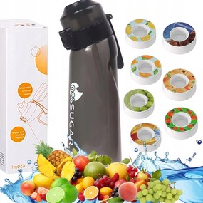 Ízesített 650 ml-es vizes palack 7 kapszulával Cukor- és kalóriamentes fekete