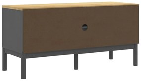 FLORO szürke tömör fenyőfa TV-szekrény 114 x 43 x 55 cm
