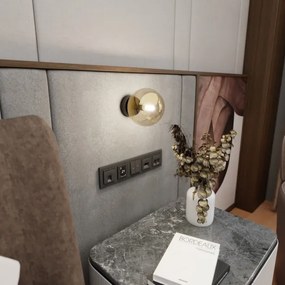 Fali lámpa ROSSI 1xE14/10W/230V fekete/bézs