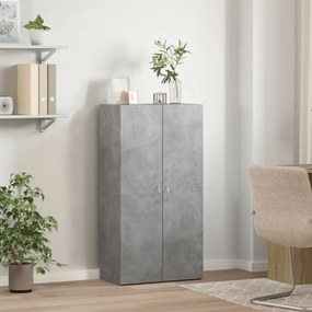 betonszürke szerelt fa irattartó szekrény 60 x 32 x 115 cm