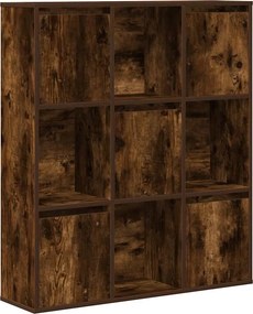 vidaXL füstös tölgy színű szerelt fa könyvszekrény 89x24x101,5 cm