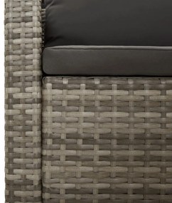 vidaXL 11 részes szürke polyrattan kerti ülőgarnitúra párnákkal