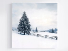 Vászonkép Canvas Tájkép Szabadtér Tél Hó Fa Hófúvás Fa 40x40