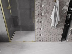 Mexen Velar, nyitható tolóajtó 80x200 cm, 8mm átlátszó üveg, arany matt, 871-080-000-01-55