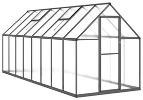 antracitszürke alumínium melegház alapvázzal 445x169x195 cm