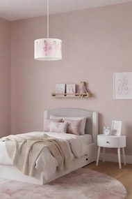 Brilagi - Kábellel függesztett LED gyermekcsillár BOBO, 1xE27/60W/230V, Ø 35 cm, rózsaszín / balerinák